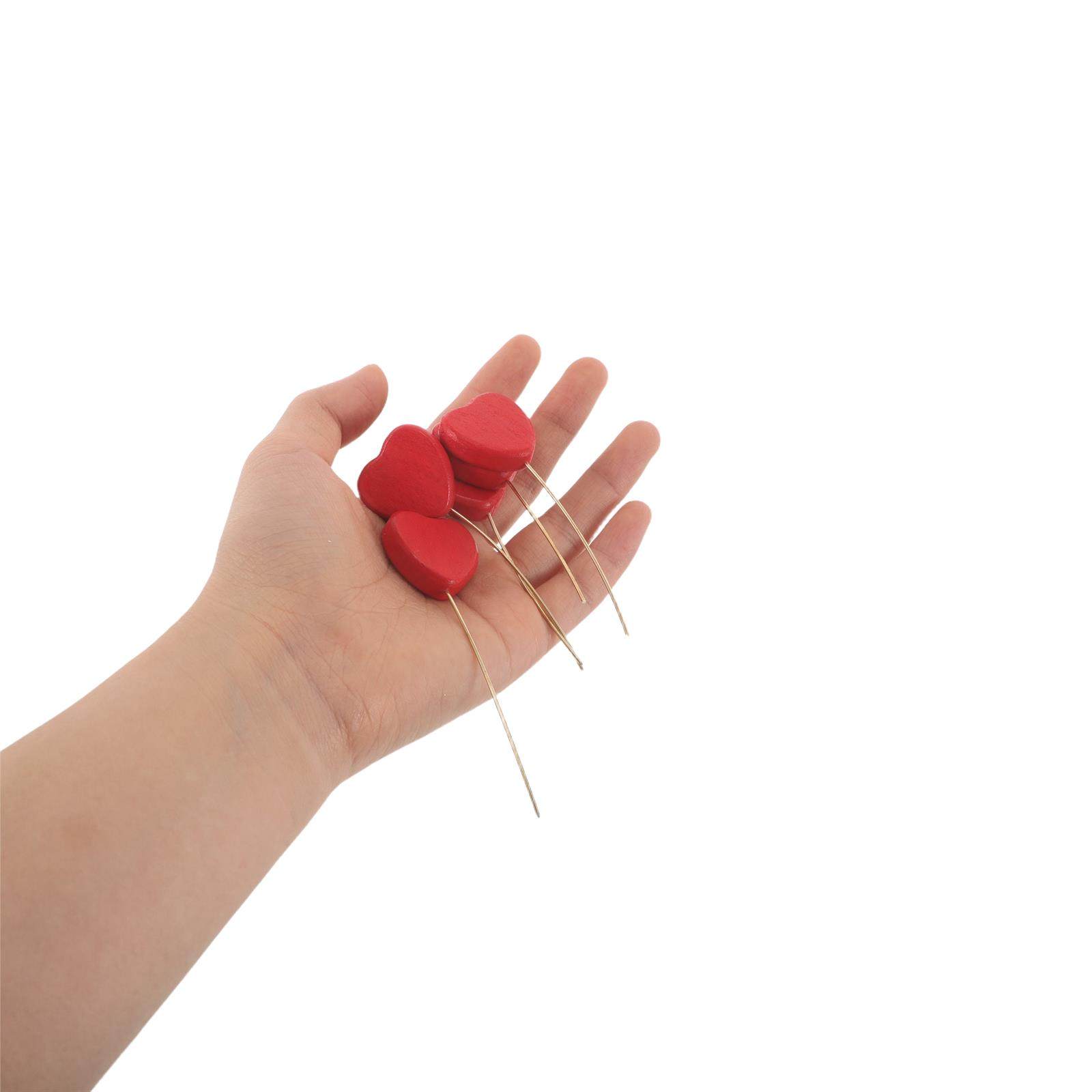 Wood Filler Stick - 6Pcs Mini Wood Heart Picks Vase
